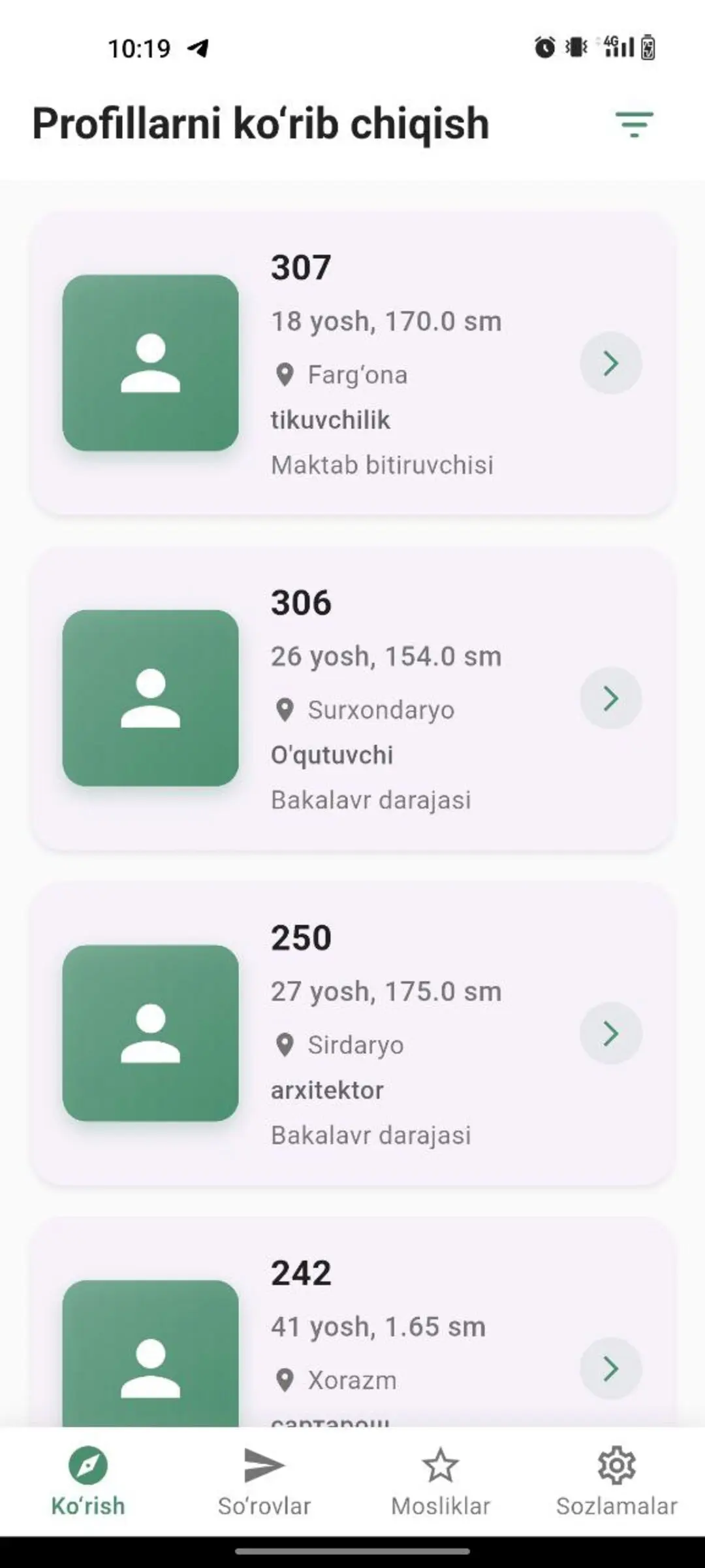 Sovchi App Screenshot